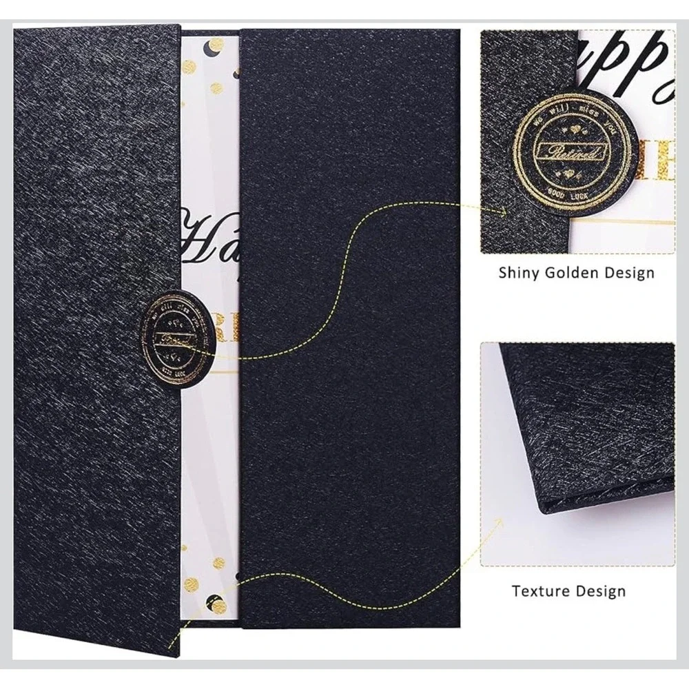 Happy Retirement Guest‎ Book Farewell Signature Board Black Gold Large